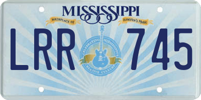 MS license plate LRR745