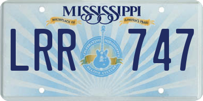 MS license plate LRR747