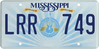 MS license plate LRR749