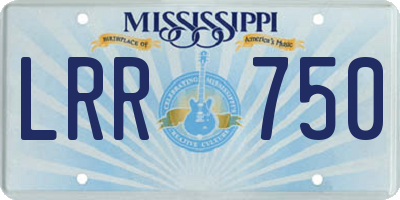 MS license plate LRR750