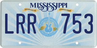 MS license plate LRR753