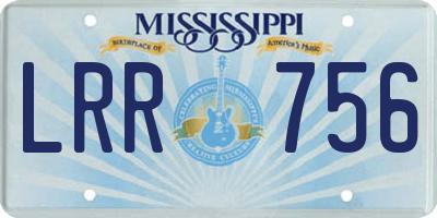 MS license plate LRR756