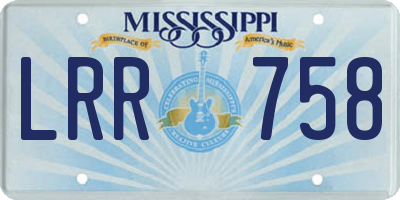 MS license plate LRR758