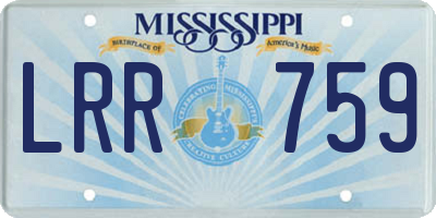 MS license plate LRR759