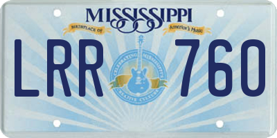 MS license plate LRR760