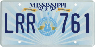 MS license plate LRR761