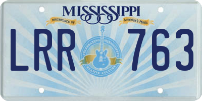 MS license plate LRR763