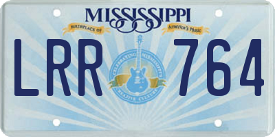 MS license plate LRR764