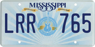MS license plate LRR765