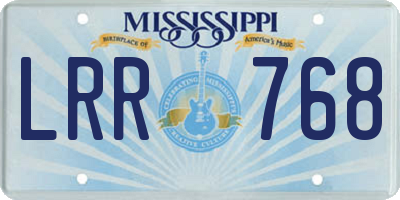MS license plate LRR768