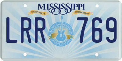 MS license plate LRR769