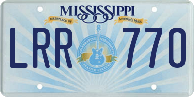 MS license plate LRR770