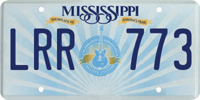 MS license plate LRR773