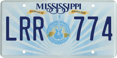 MS license plate LRR774