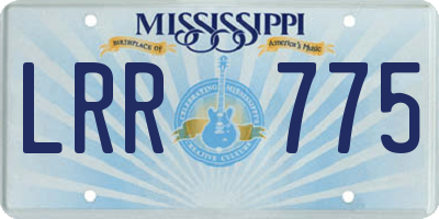 MS license plate LRR775