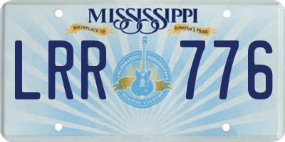 MS license plate LRR776