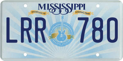 MS license plate LRR780