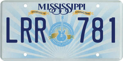 MS license plate LRR781