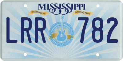 MS license plate LRR782