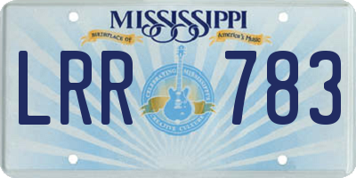 MS license plate LRR783