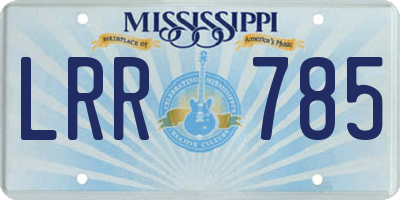 MS license plate LRR785