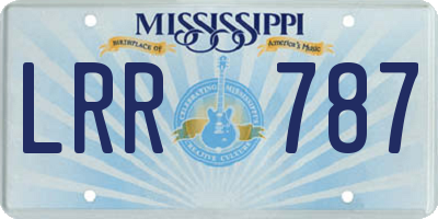 MS license plate LRR787