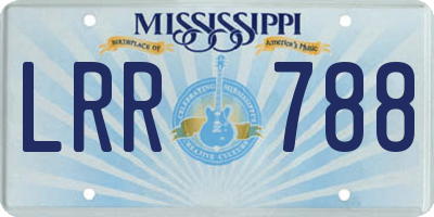 MS license plate LRR788