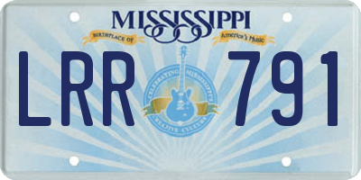 MS license plate LRR791