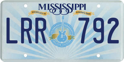 MS license plate LRR792