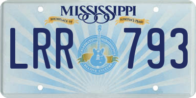 MS license plate LRR793