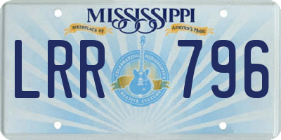 MS license plate LRR796