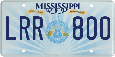 MS license plate LRR800