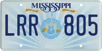 MS license plate LRR805