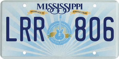 MS license plate LRR806