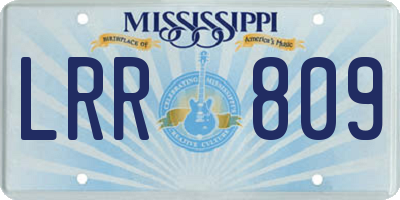 MS license plate LRR809