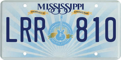 MS license plate LRR810
