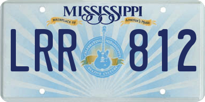 MS license plate LRR812