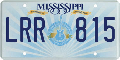 MS license plate LRR815