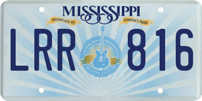 MS license plate LRR816