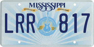 MS license plate LRR817