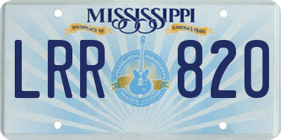 MS license plate LRR820