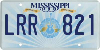 MS license plate LRR821