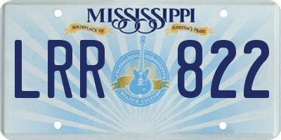 MS license plate LRR822