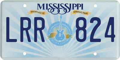 MS license plate LRR824