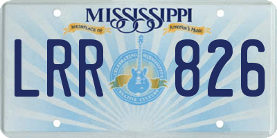 MS license plate LRR826