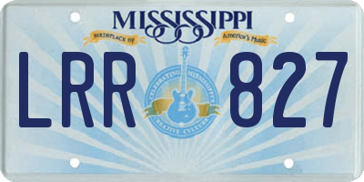 MS license plate LRR827