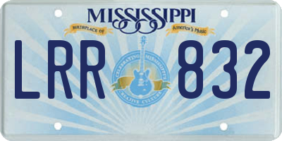 MS license plate LRR832
