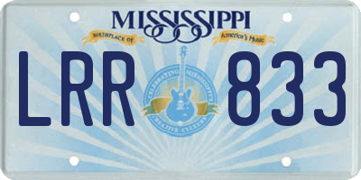 MS license plate LRR833