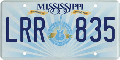 MS license plate LRR835