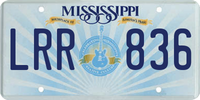 MS license plate LRR836